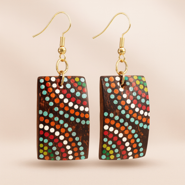 RT120001 Rectangular earrings with twinkle dots - Image 2